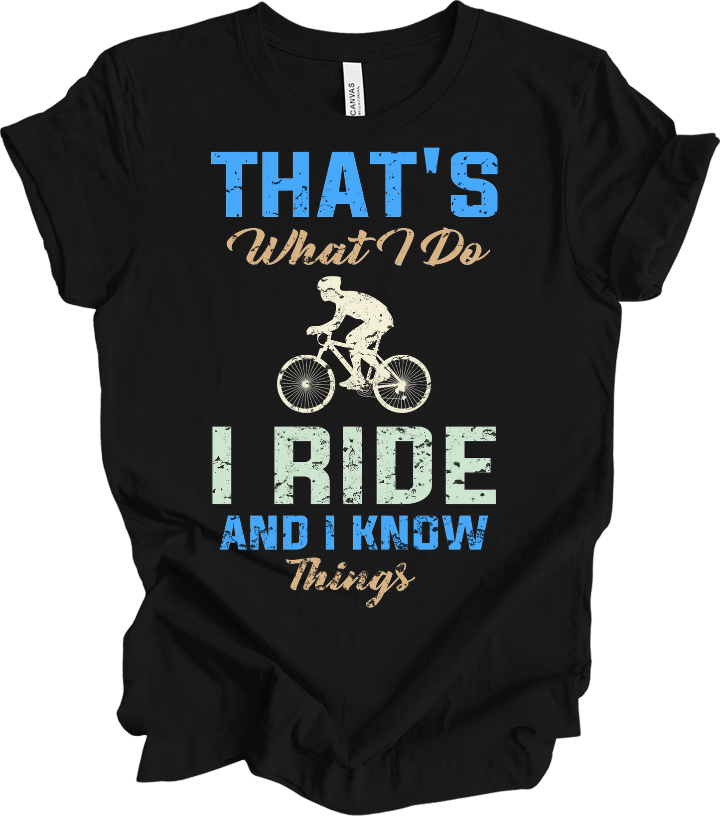 I Ride Bike and I Know Things T-Shirt in Black