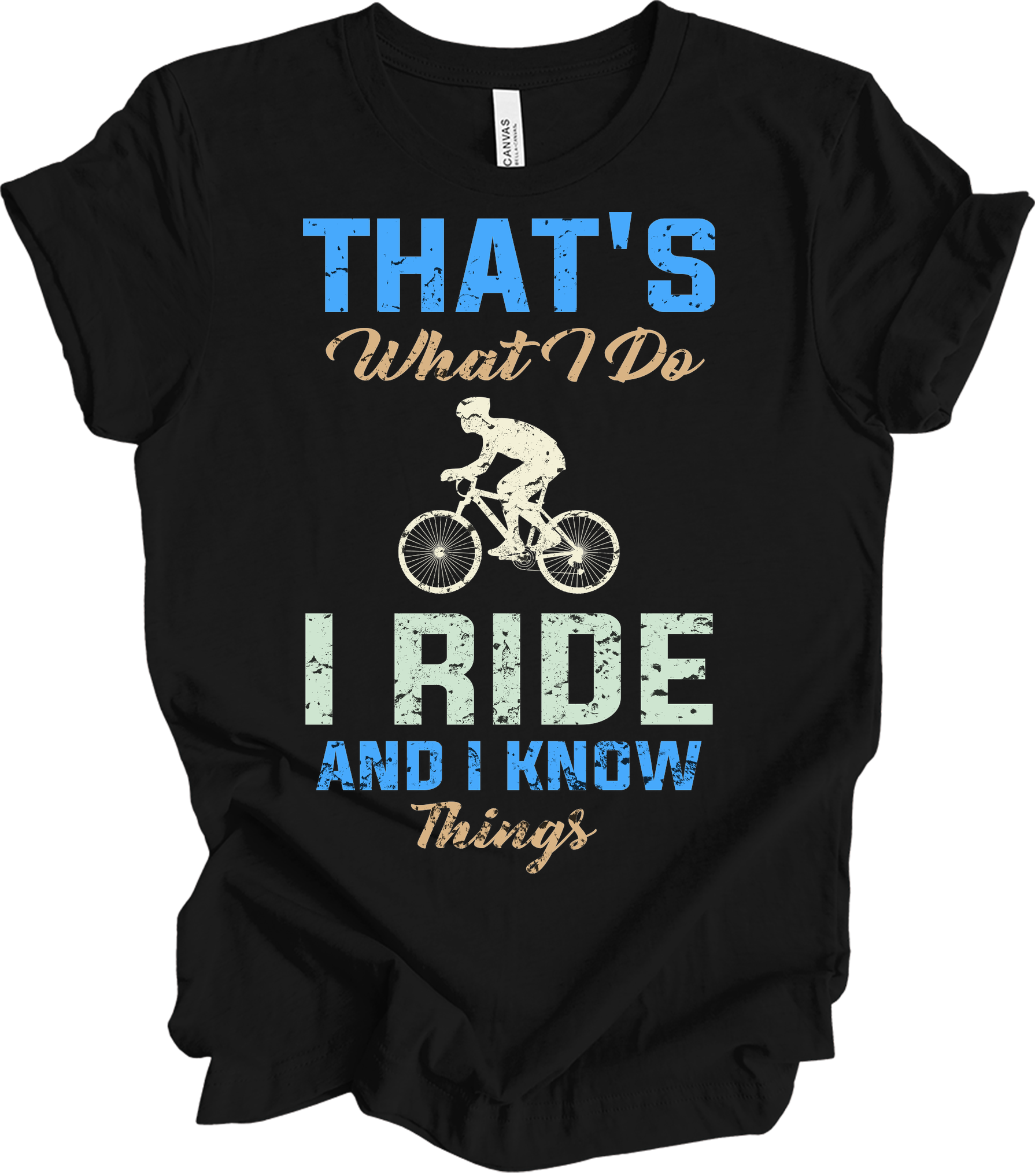 I Ride Bike and I Know Things T-Shirt in Black