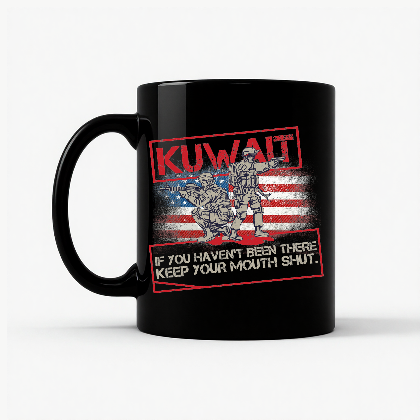 Desert Storm Gulf War Kuwait Veteran Mug in Black