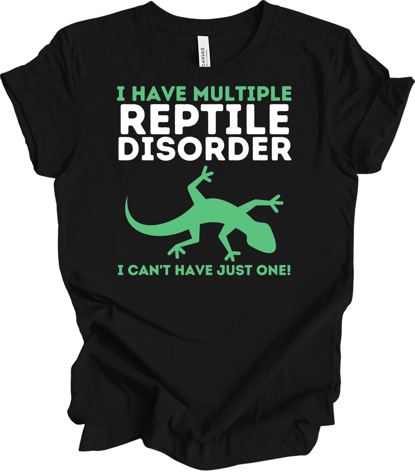 Reptile Lover - Funny Multiple Reptile Disorder Lizard T-Shirt in Black