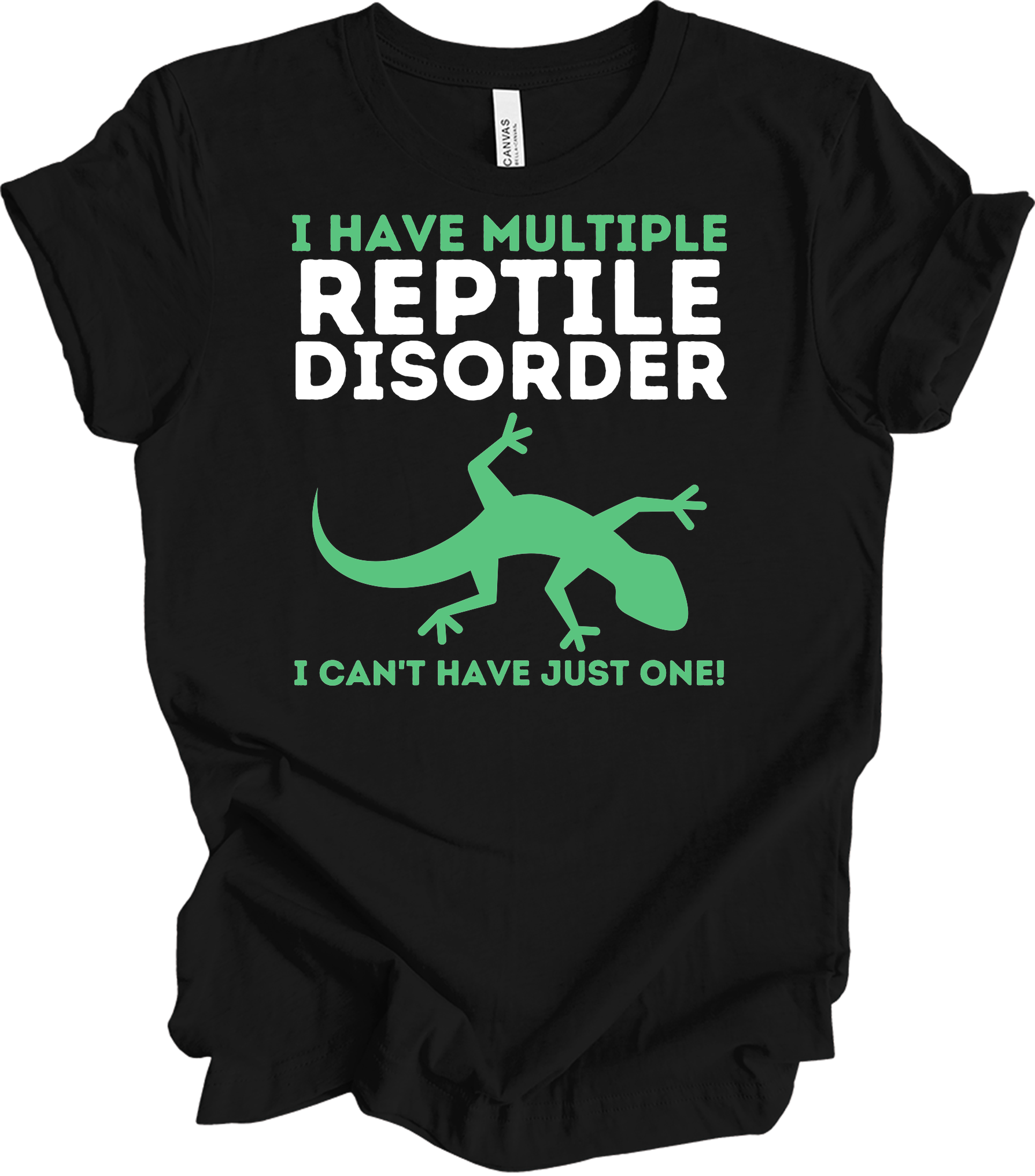 Reptile Lover - Funny Multiple Reptile Disorder Lizard T-Shirt in Black