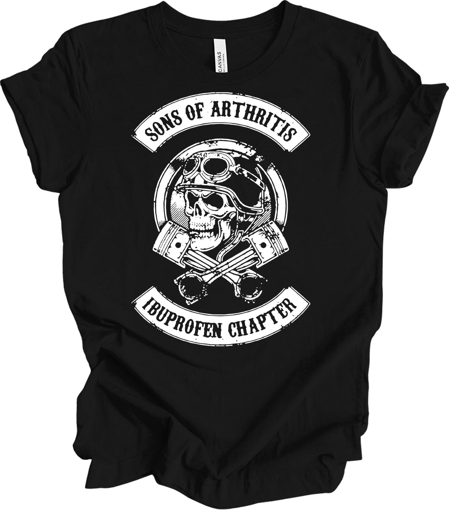 Sons of Arthritis Ibuprofen Chapter Biker T-Shirt in Black