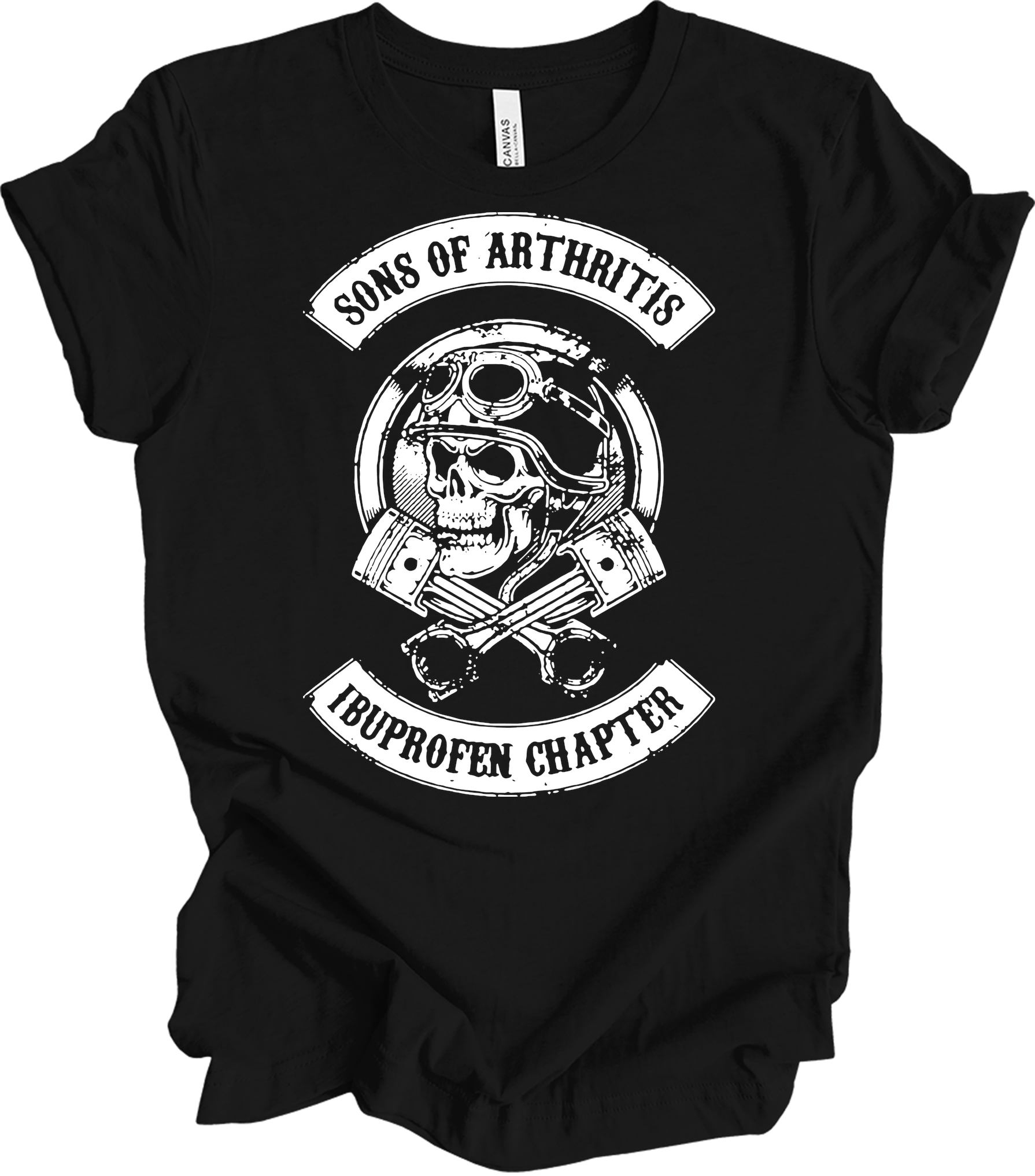 Sons of Arthritis Ibuprofen Chapter Biker T-Shirt in Black