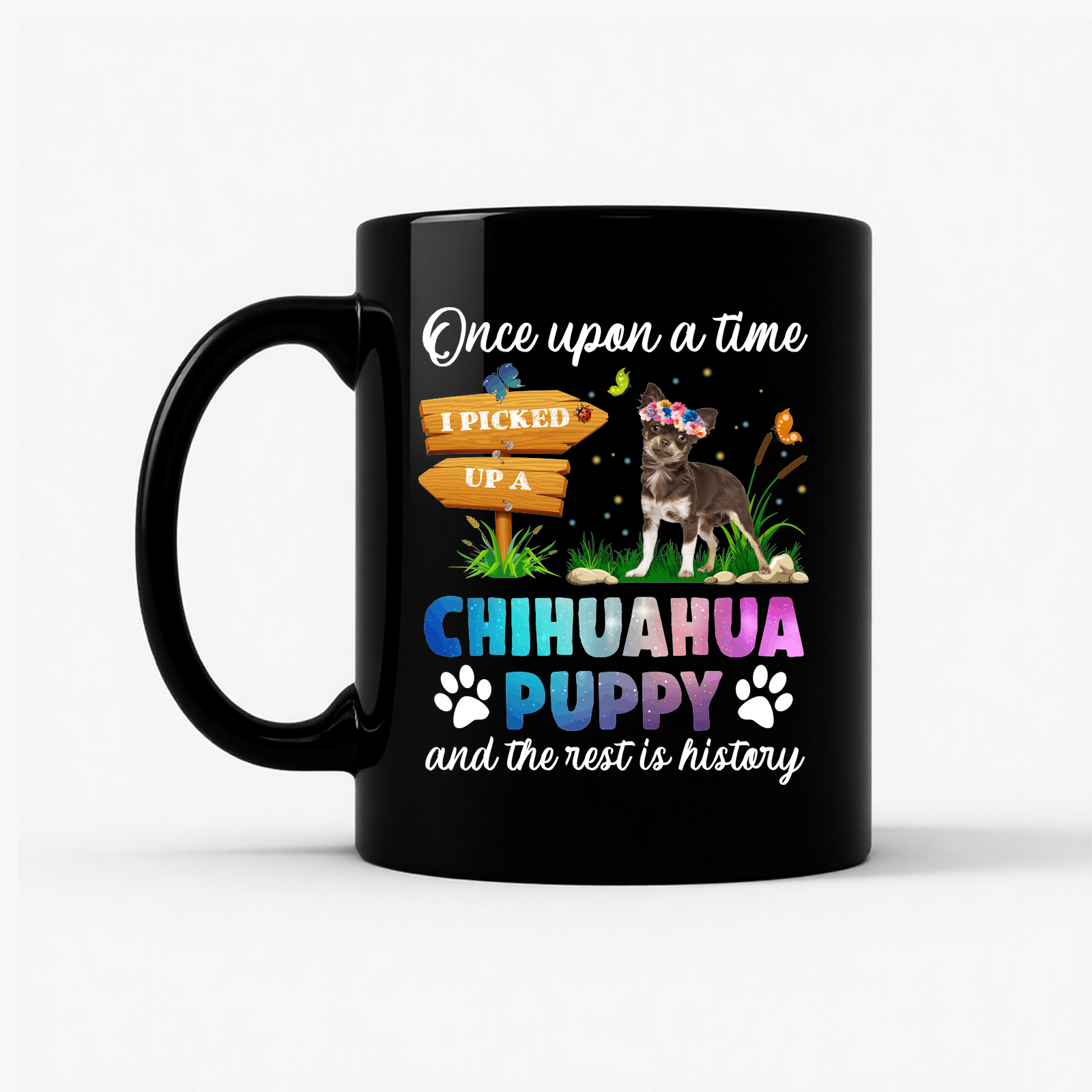 Chihuahua Puppy - Funny Design Mug in Black