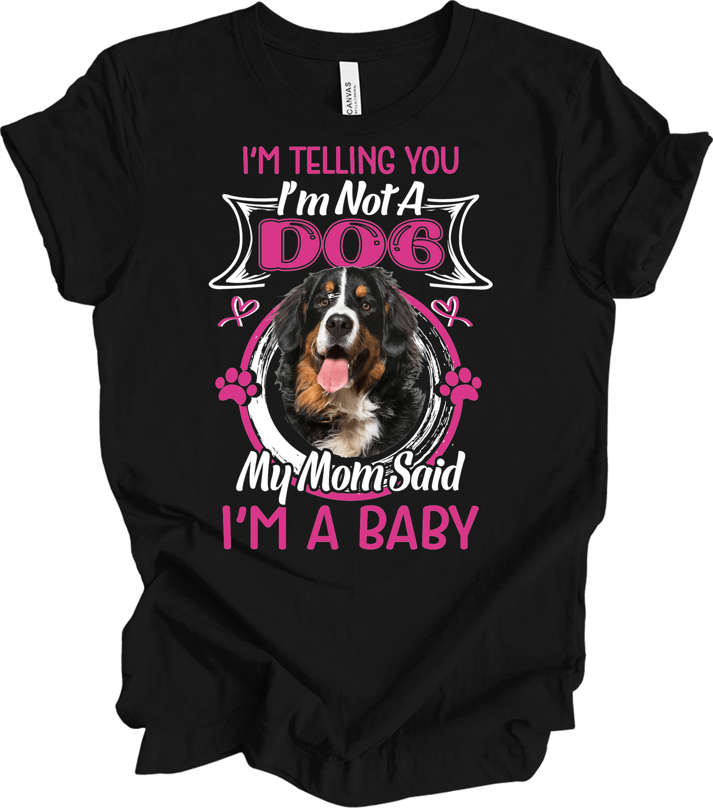 Bernese Mountain Dog Mom T-Shirt in Black