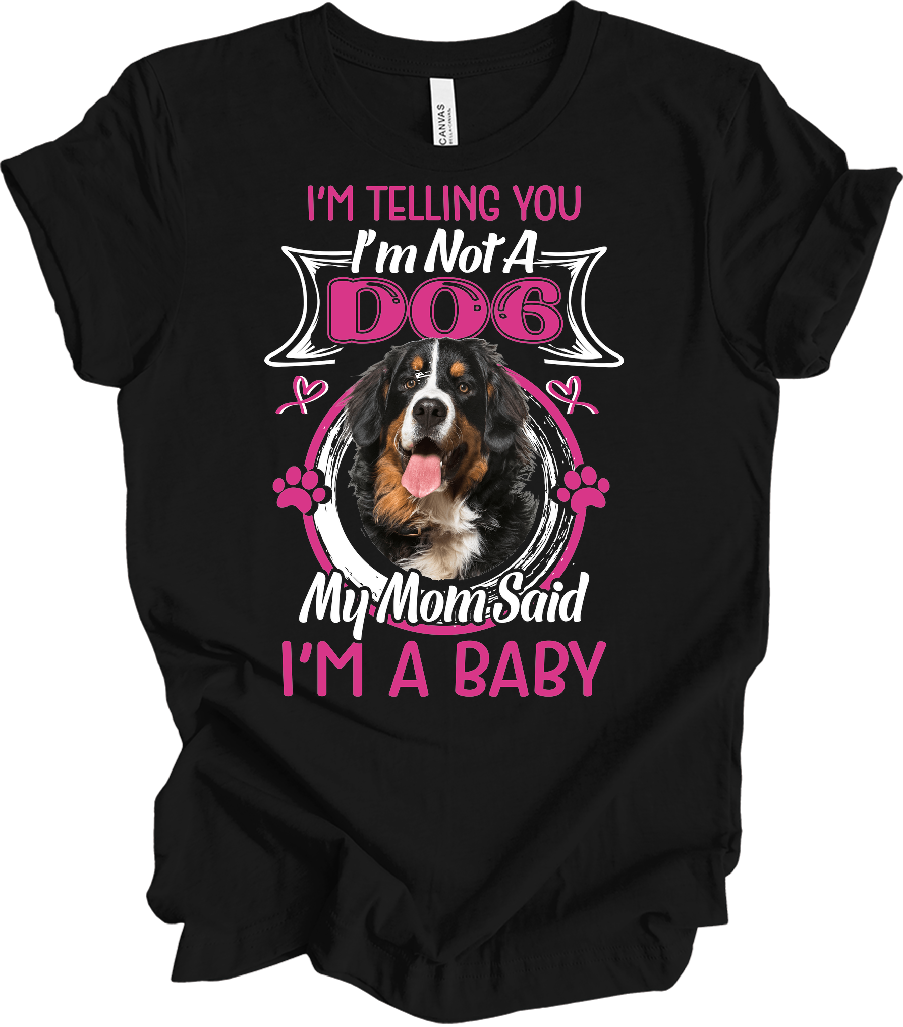 Bernese Mountain Dog Mom T-Shirt in Black