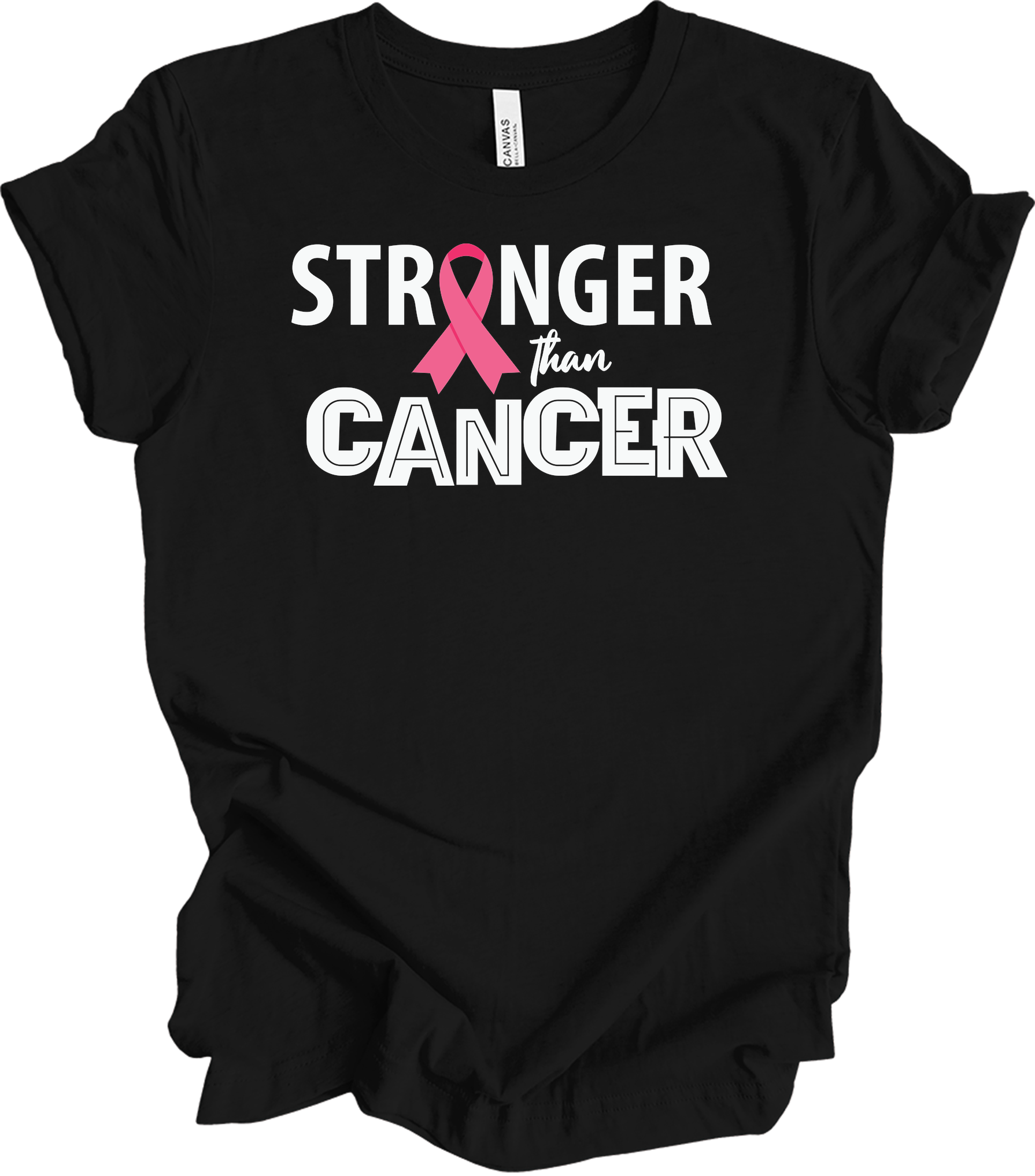 Stronger Than Cancer T-Shirt in Black