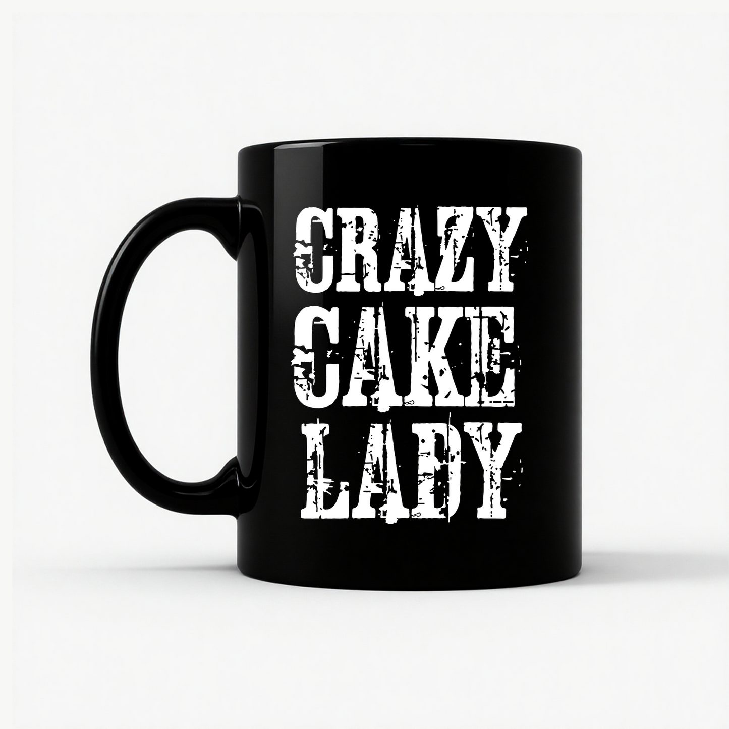 Crazy Cake Lady - Funny Baking Gift Mug in Black