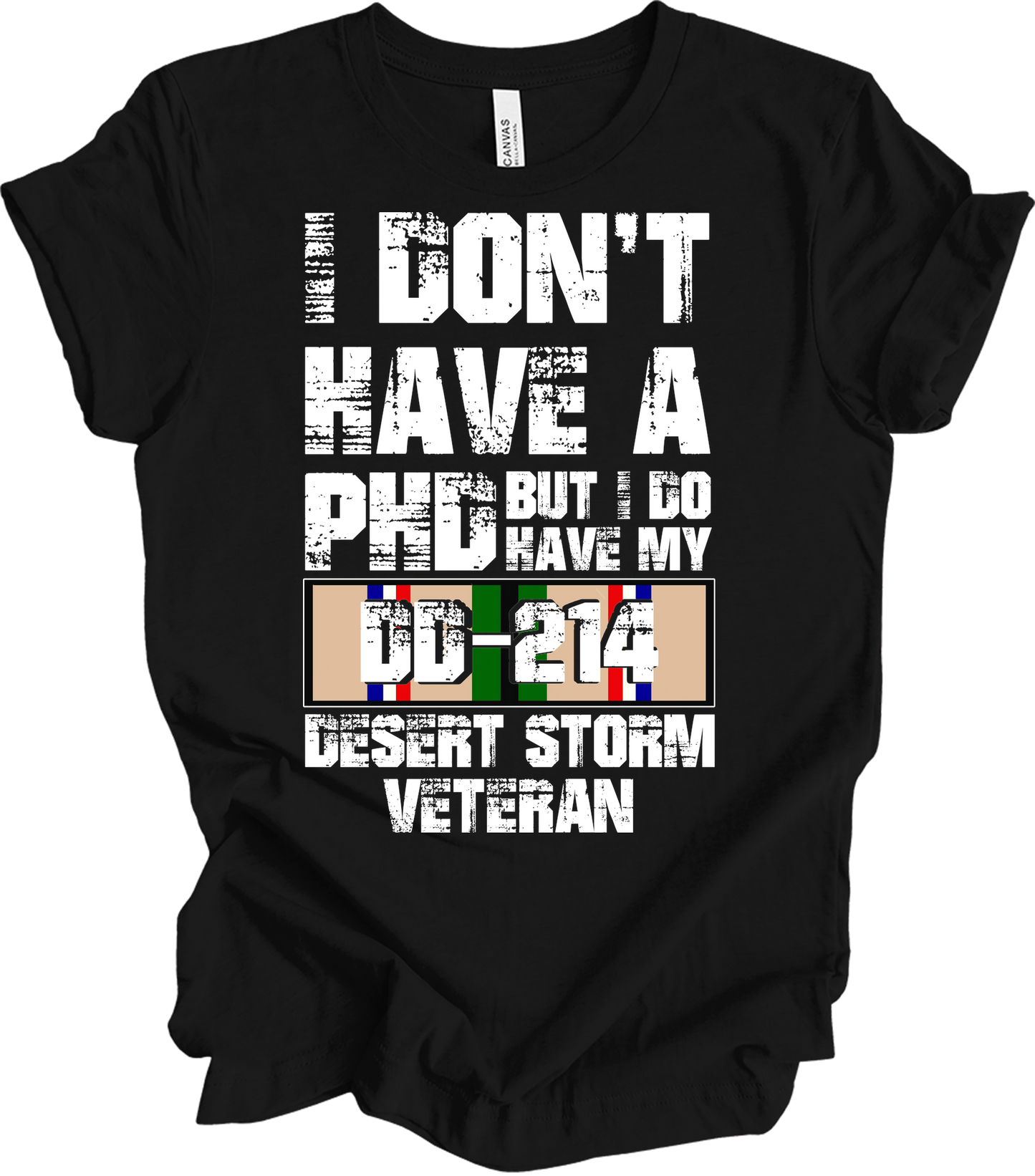 PhD DD214 Veteran T-Shirt in Black