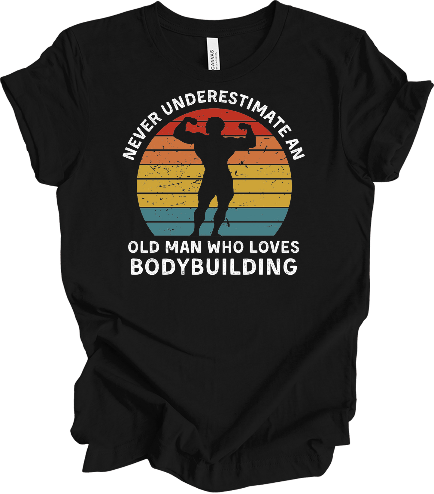 Old Man Bodybuilding - Fitness Gift T-Shirt in Black