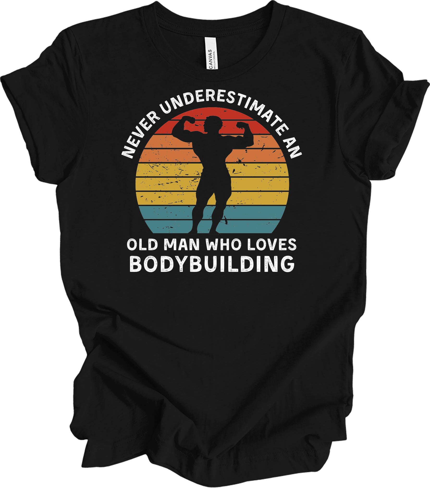 Old Man Bodybuilding - Fitness Gift T-Shirt in Black