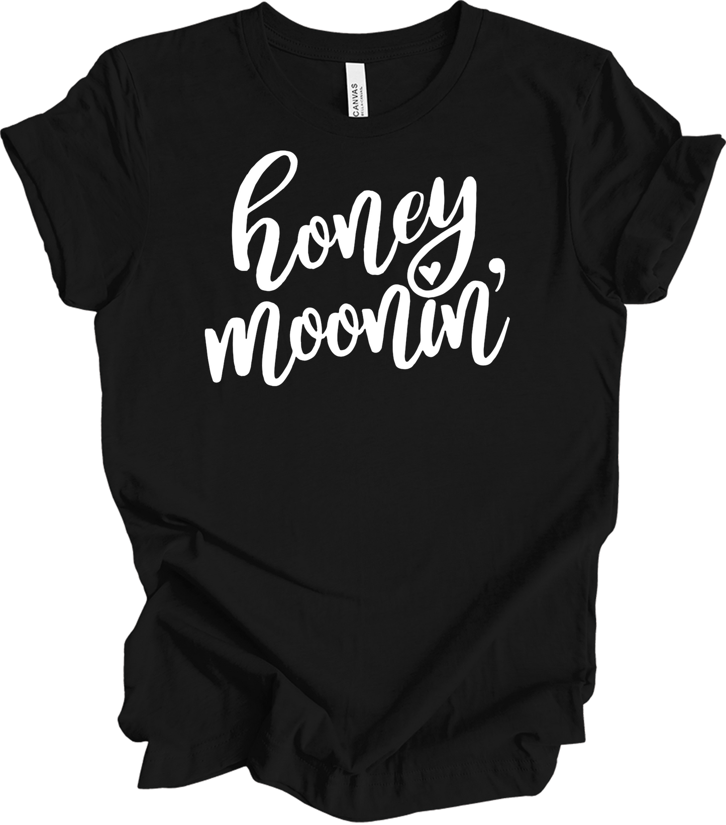 Honeymoonin' - Just Married Newlywed Honeymoon Vacation T-Shirt in Black