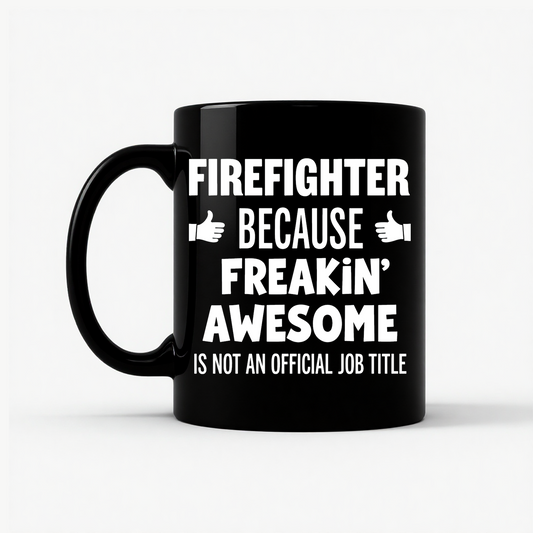 Firefighter Freakin' Awesome Mug in Black