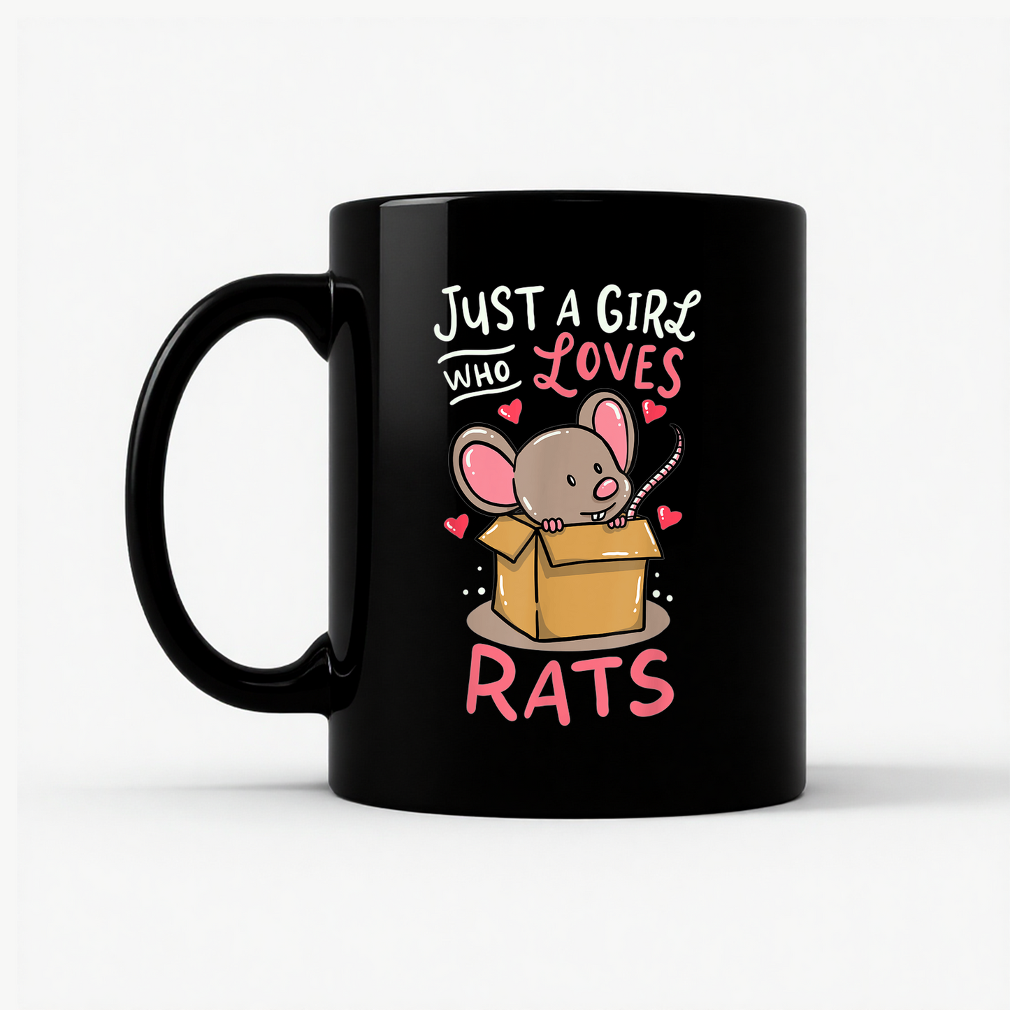 Just a Girl Who Loves Rats Mug in Black