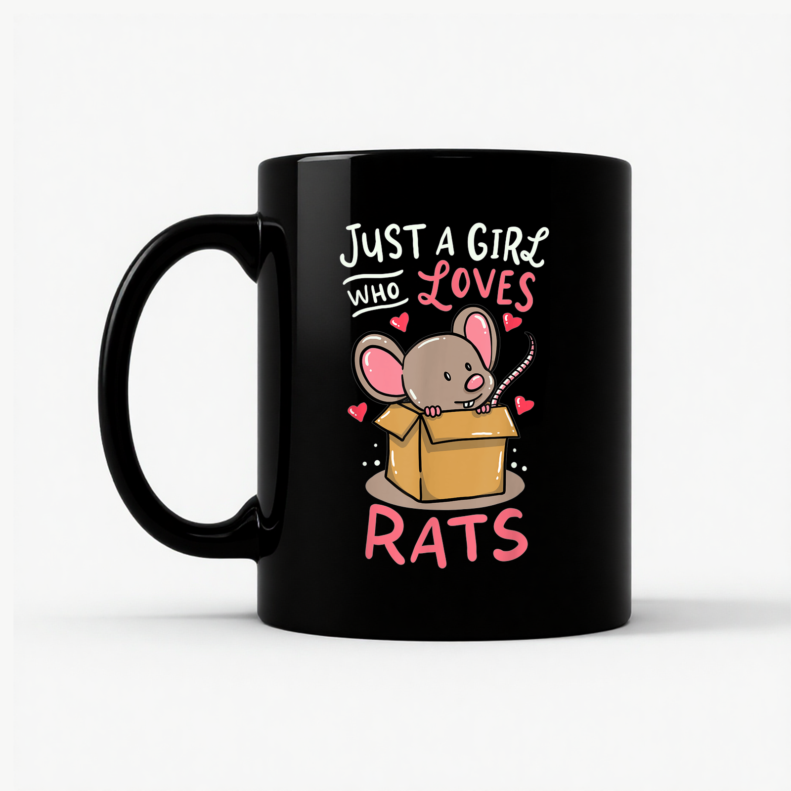 Just a Girl Who Loves Rats Mug in Black