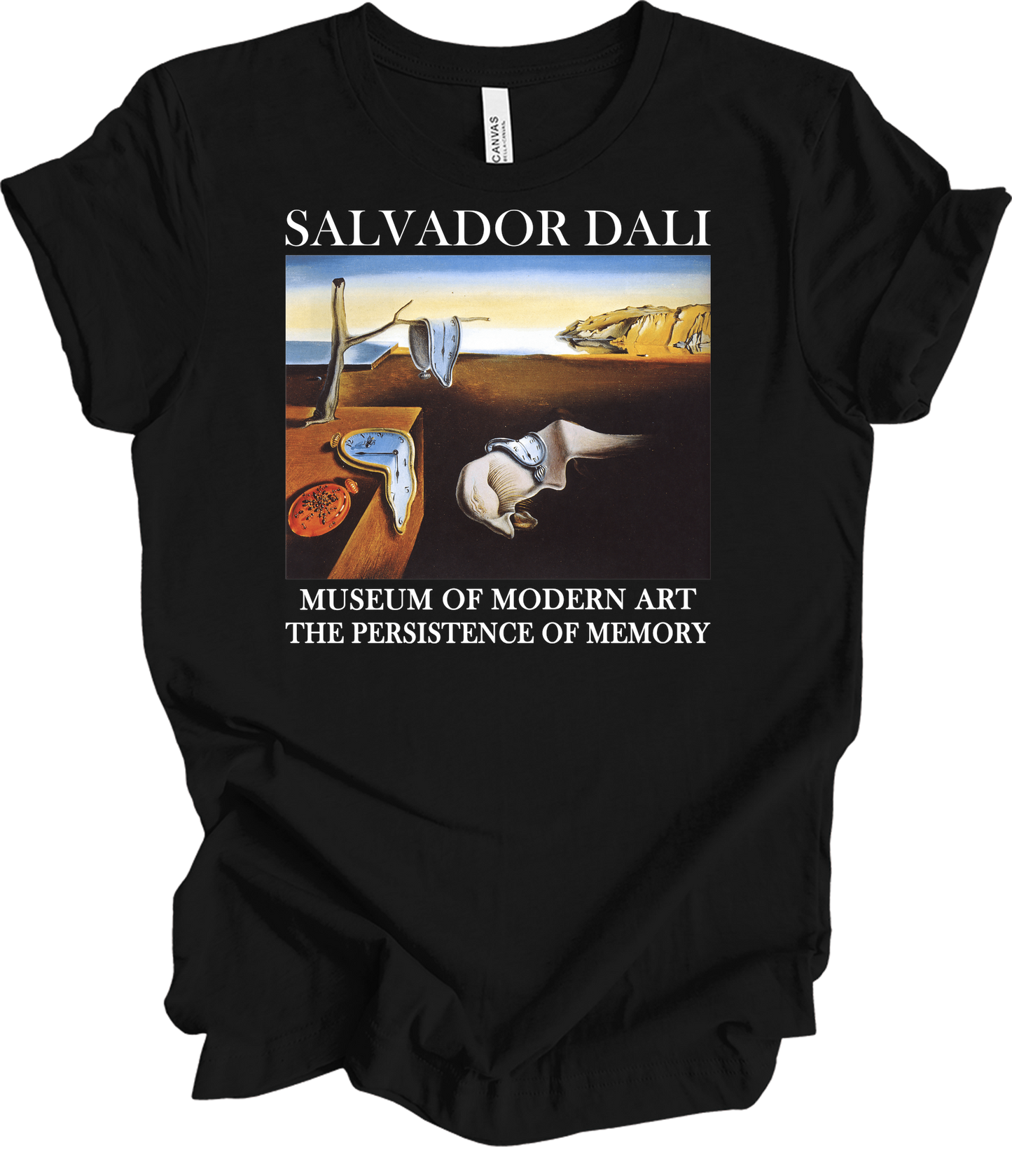 Salvador Dali The Persistence of Memory Art T-Shirt in Black