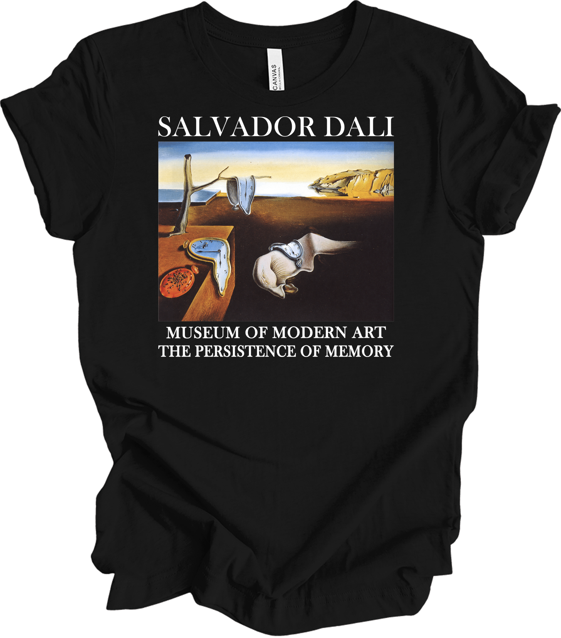 Salvador Dali The Persistence of Memory Art T-Shirt in Black