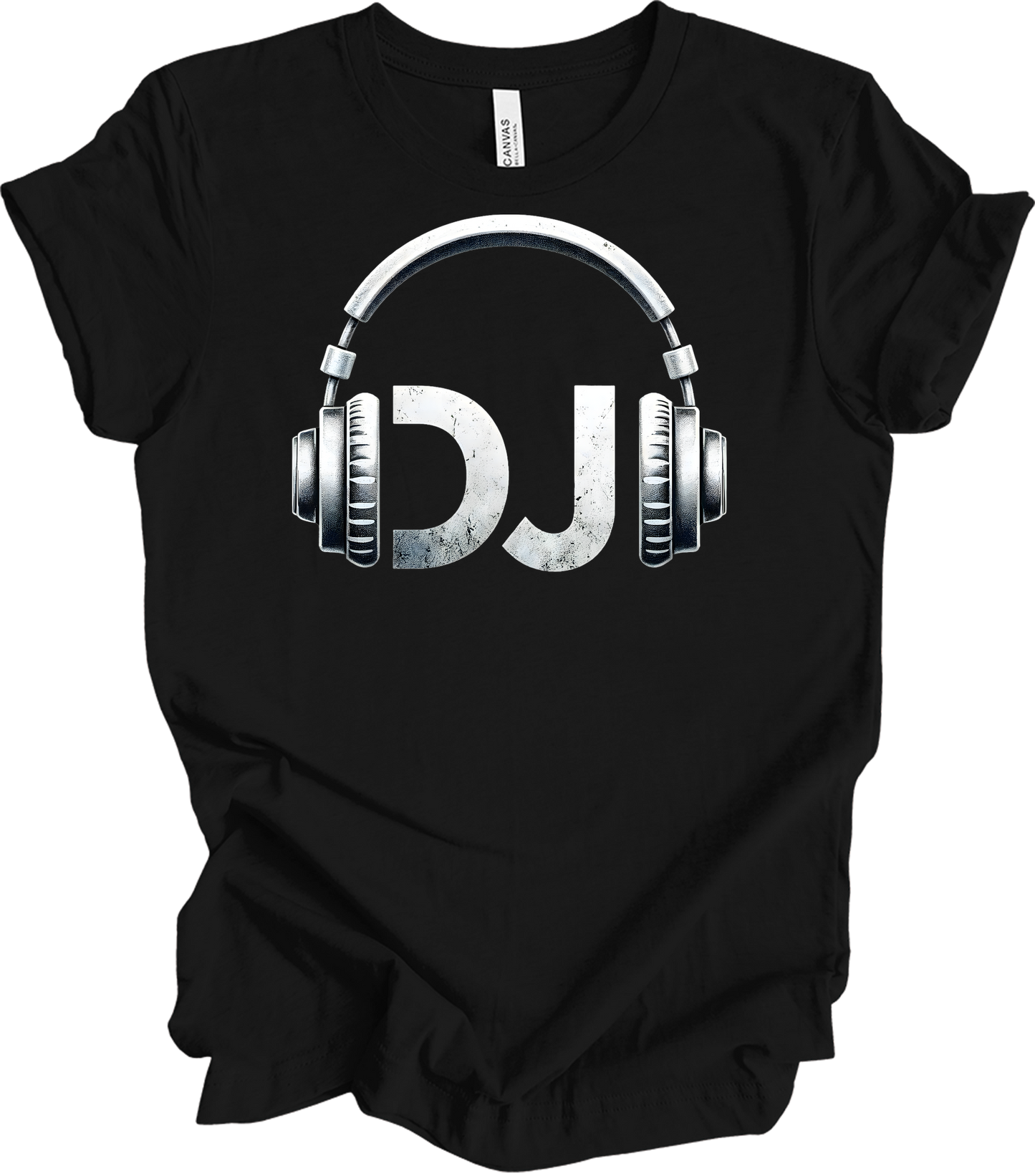 DJ Headphones Music T-Shirt in Black