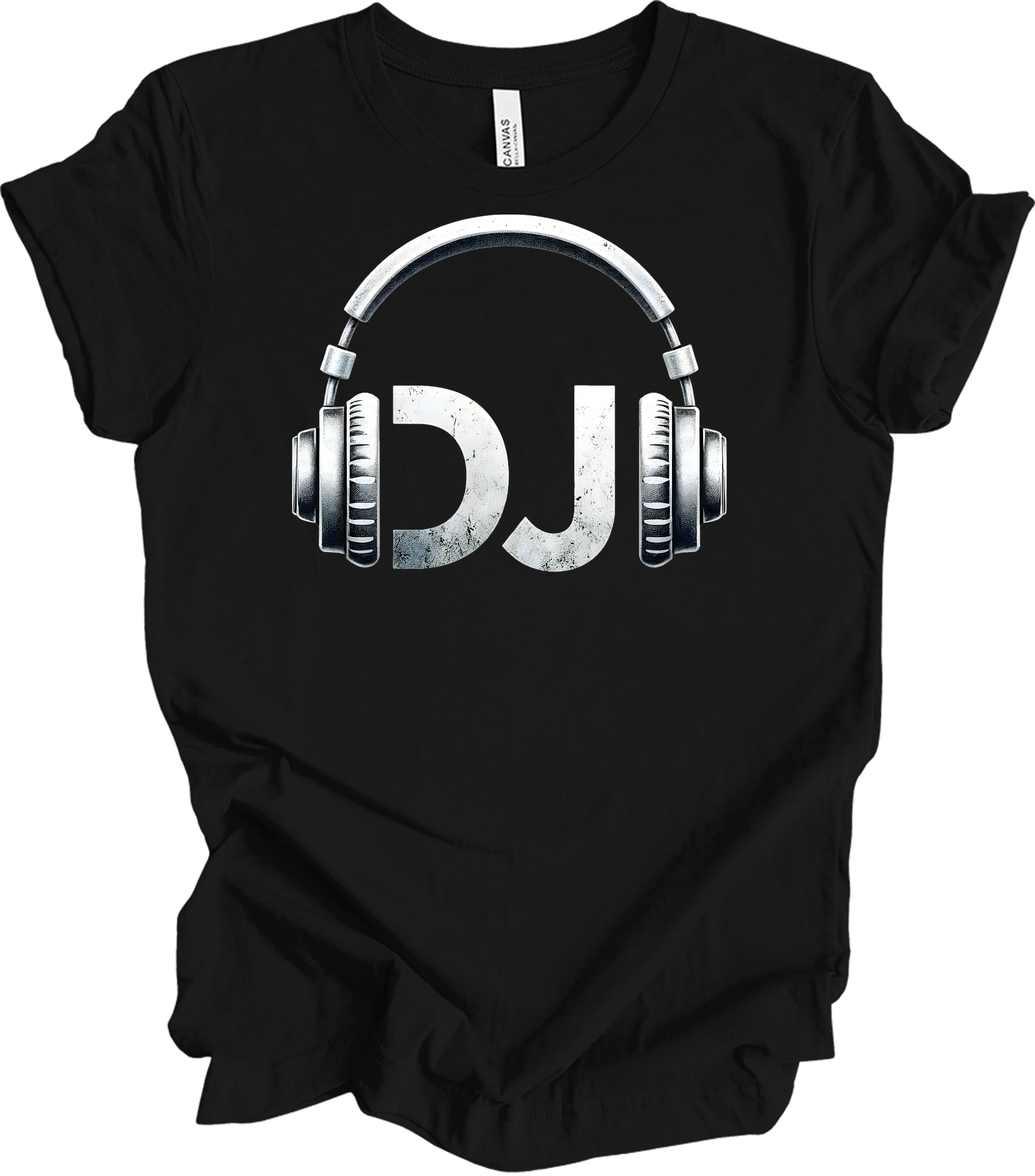 DJ Headphones Music T-Shirt in Black