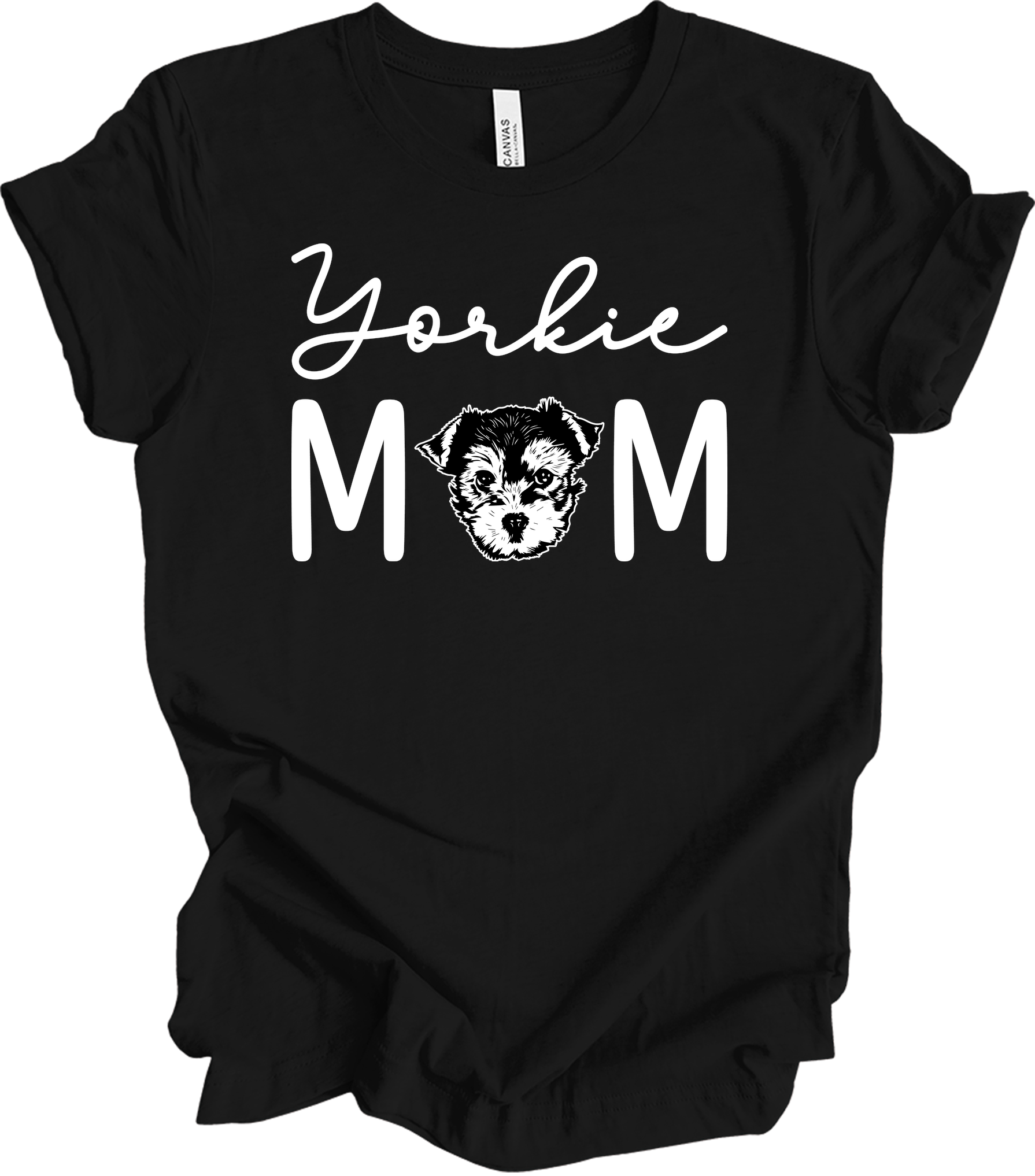 Yorkie Mom - Cute Yorkshire Terrier Dog Mom T-Shirt in Black
