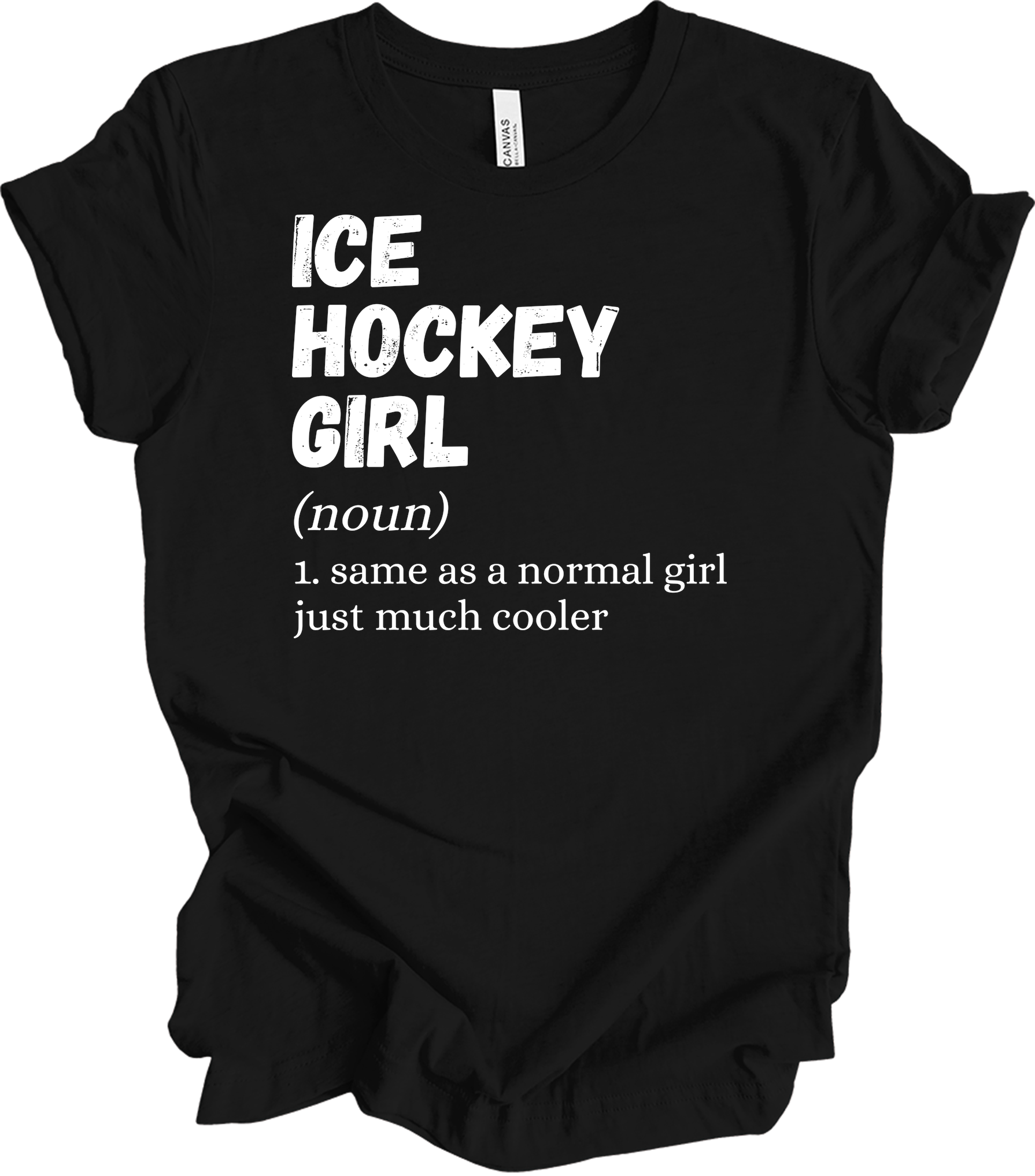 Ice Hockey Girl Definition T-Shirt in Black