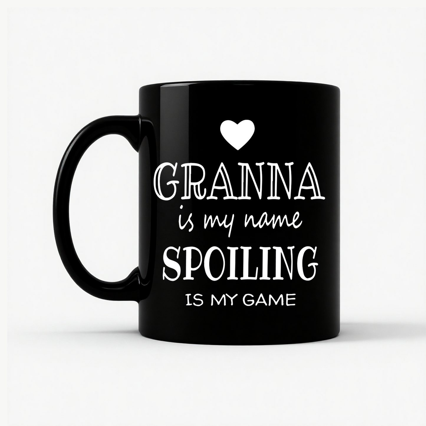 Grandma Is My Name Spoiling Is My Game Mug in Black