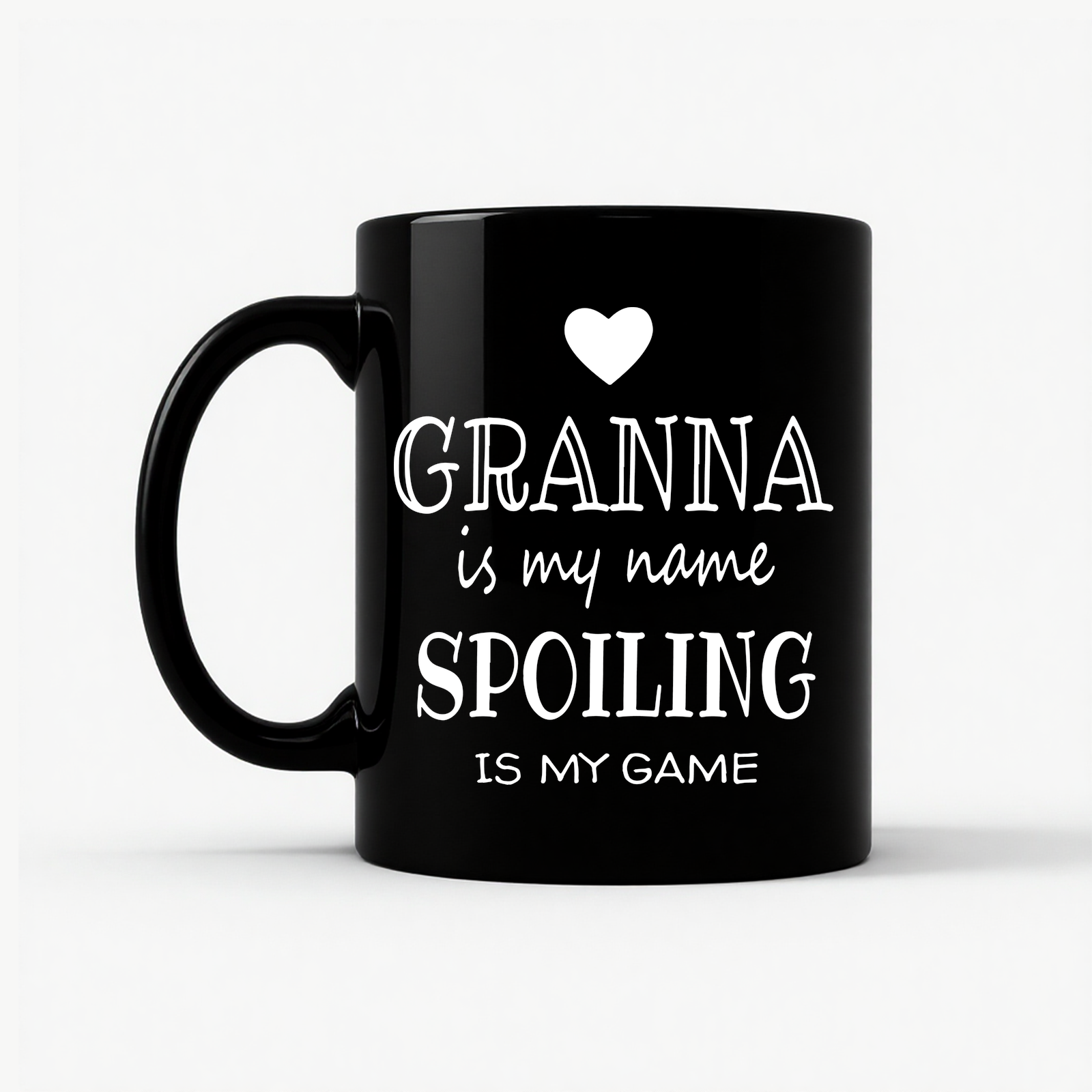 Grandma Is My Name Spoiling Is My Game Mug in Black