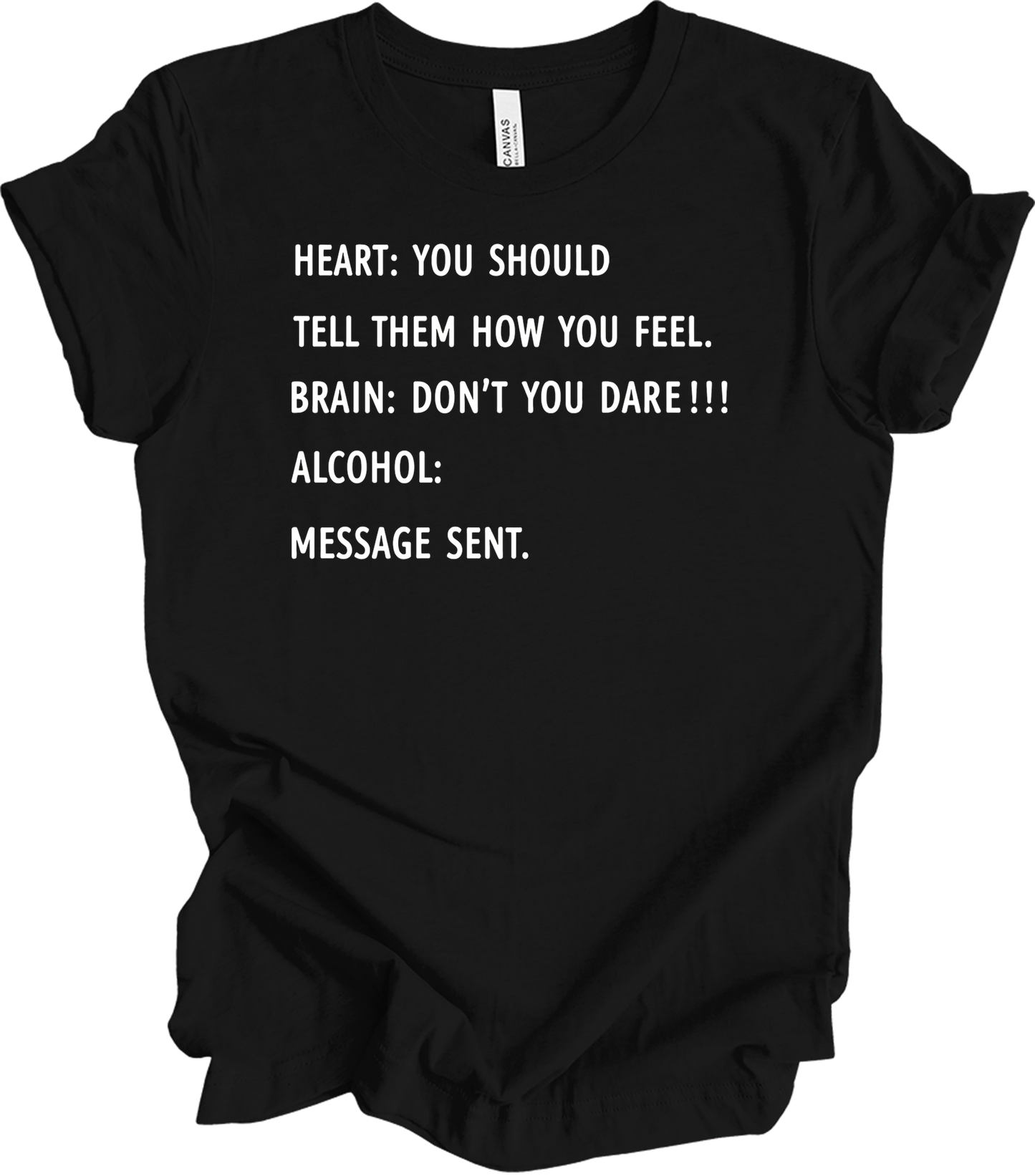 Alcohol: Heart vs Brain T-Shirt in Black
