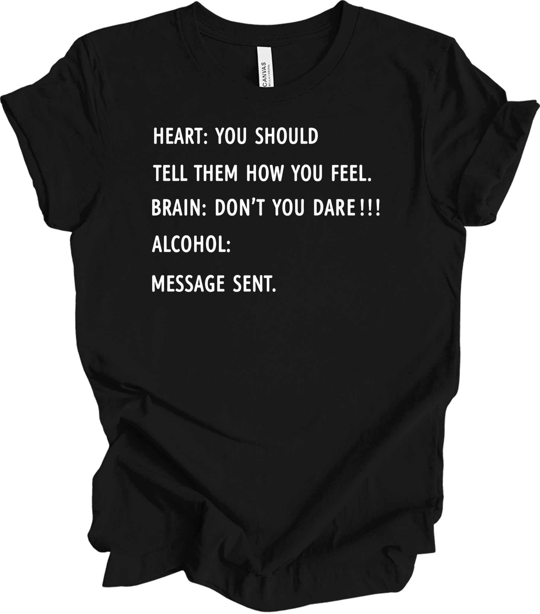 Alcohol: Heart vs Brain T-Shirt in Black