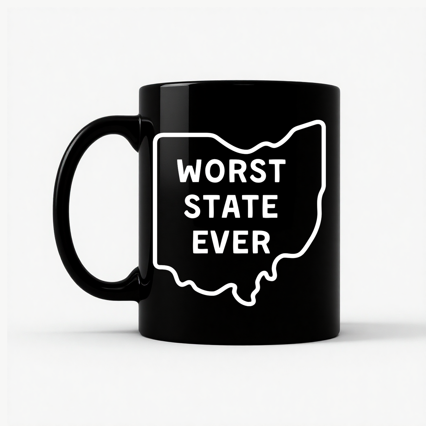 Worst State Ever Ohio - Funny State Rivalry Mug in Black