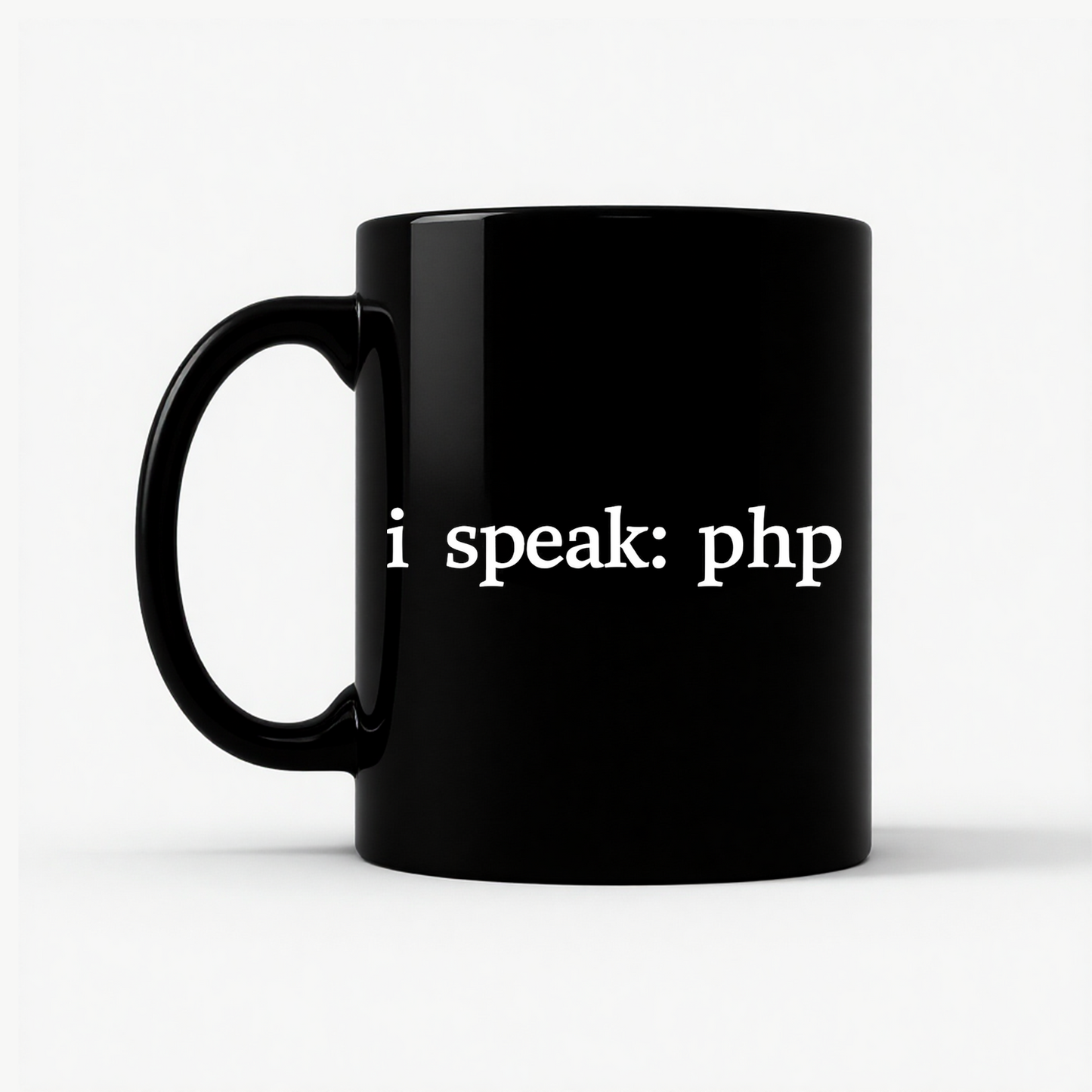 I'm Speaking: PHP Developer Mug in Black
