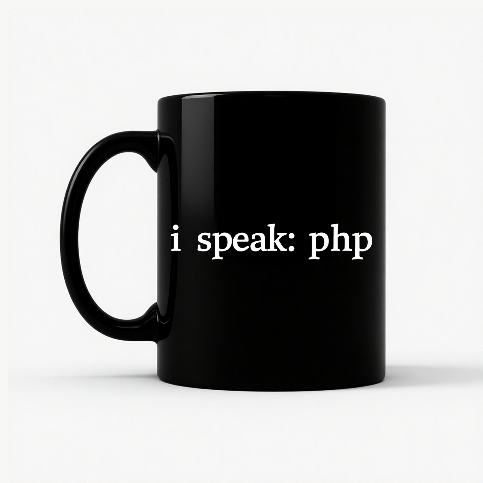 I'm Speaking: PHP Developer Mug in Black