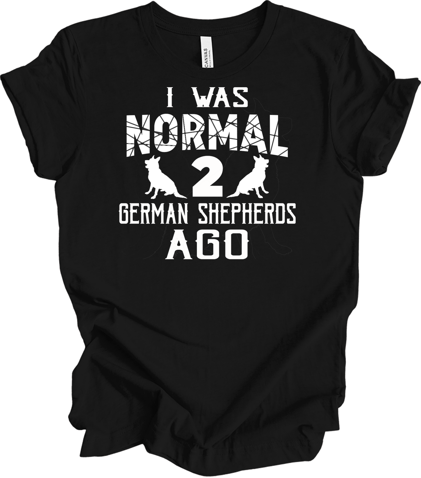 Normal 2 German Shepherds Ago T-Shirt in Black