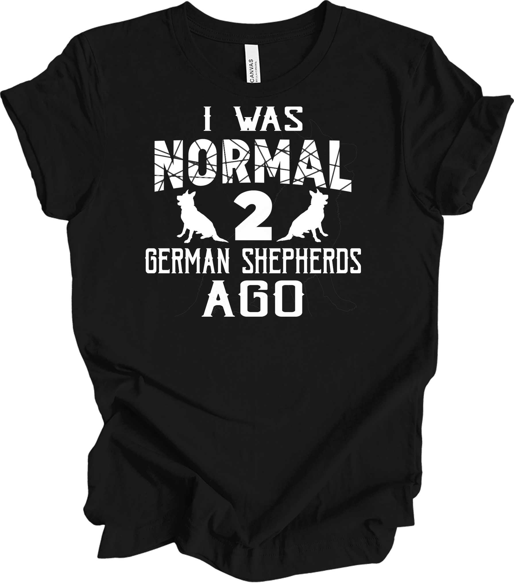 Normal 2 German Shepherds Ago T-Shirt in Black