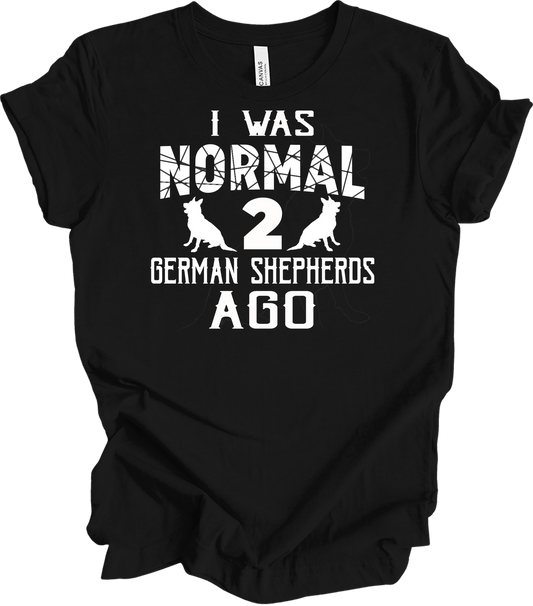 Normal 2 German Shepherds Ago T-Shirt in Black