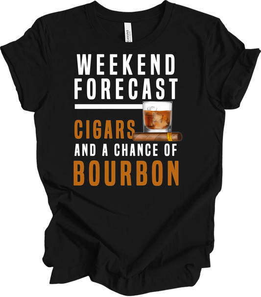 Weekend Forecast Cigars & Bourbon T-Shirt in Black