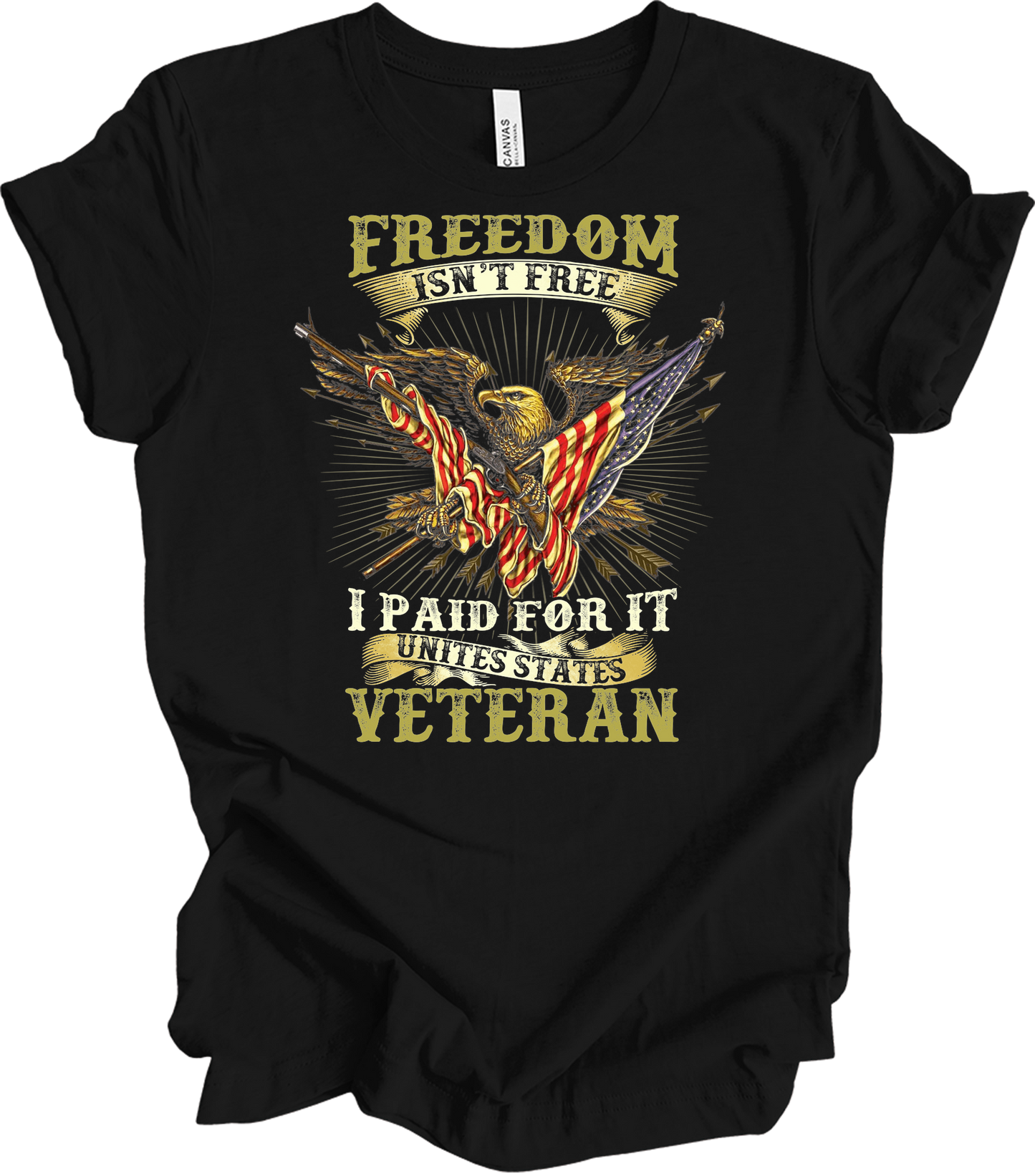 Freedom Isn't Free Veteran T-Shirt in Black
