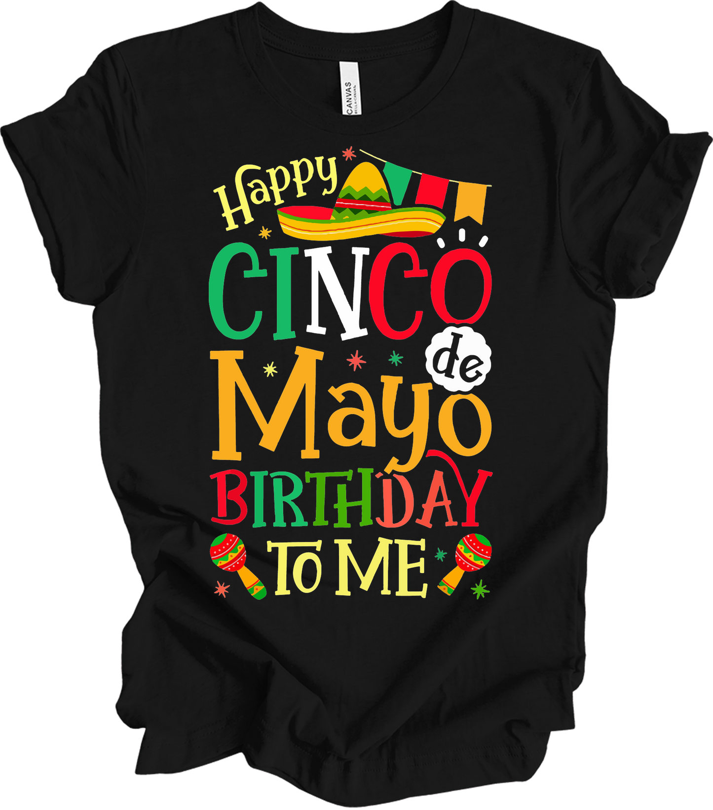 Cinco de Mayo Birthday T-Shirt in Black