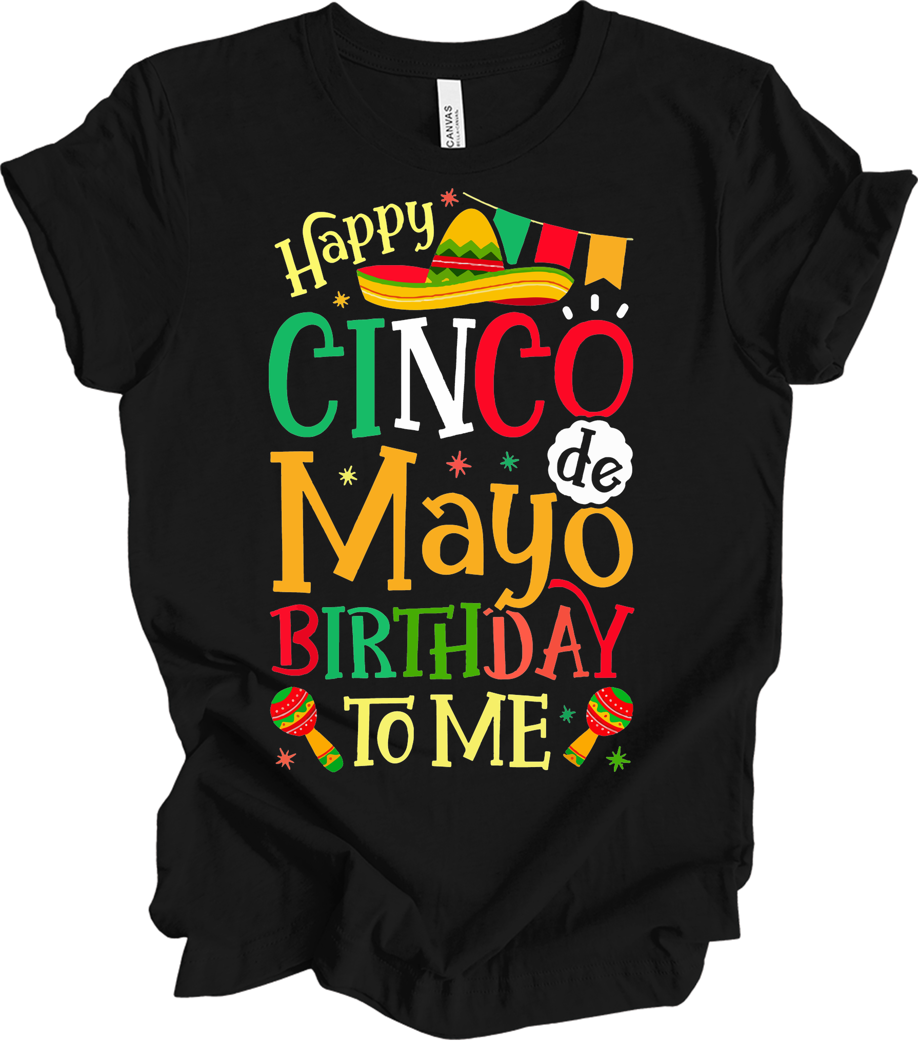 Cinco de Mayo Birthday T-Shirt in Black