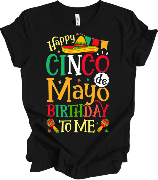 Cinco de Mayo Birthday T-Shirt in Black