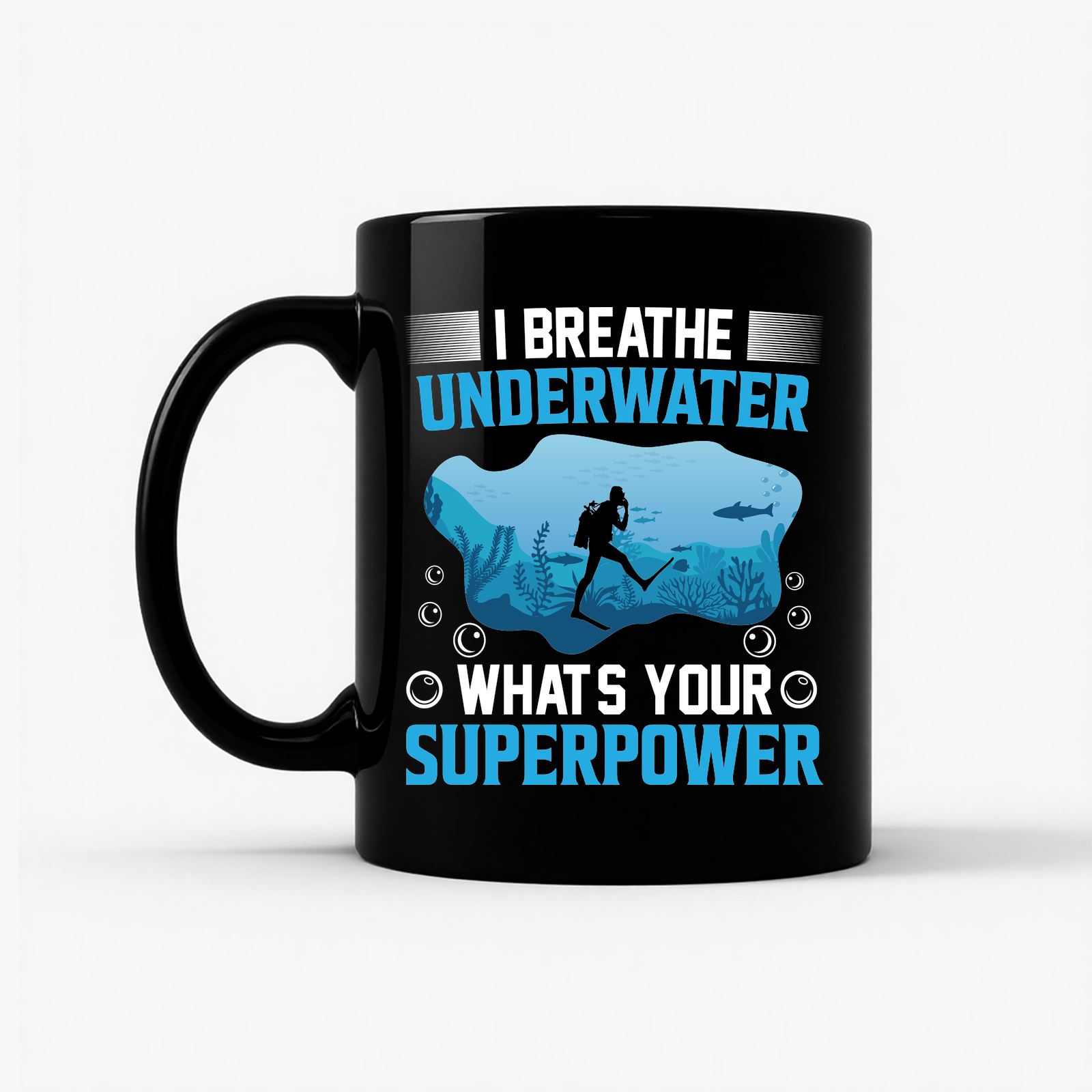 I Breathe Underwater Mug in Black