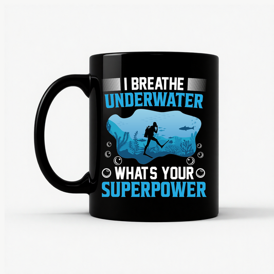 I Breathe Underwater Mug in Black