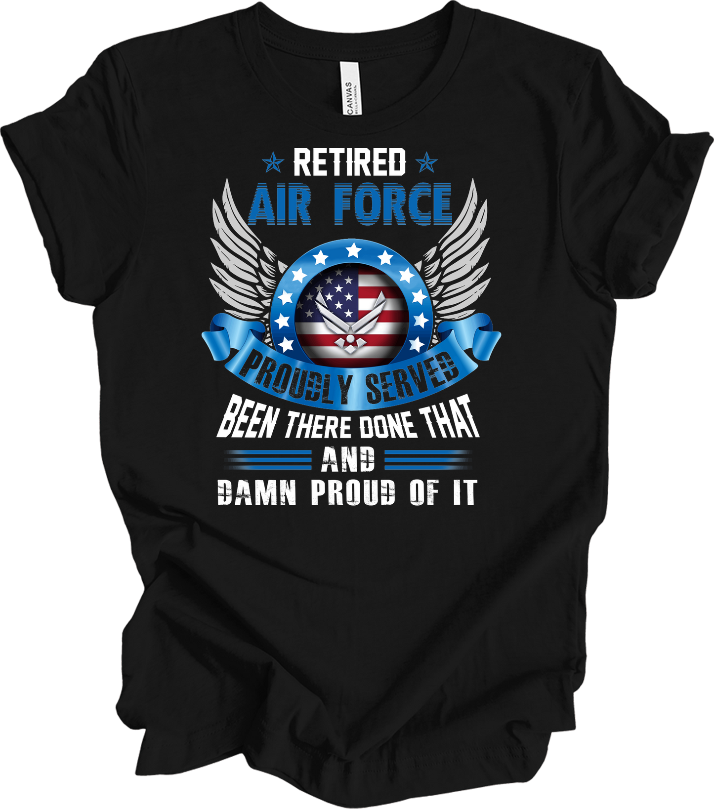 Retired Air Force Veteran T-Shirt in Black