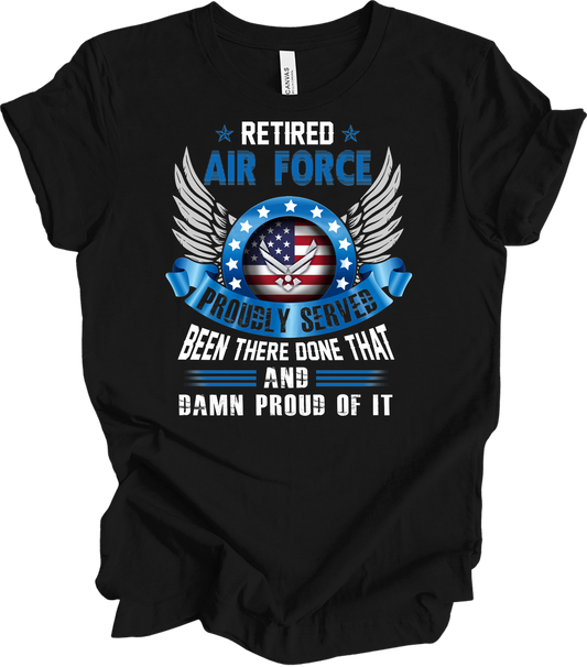 Retired Air Force Veteran T-Shirt in Black