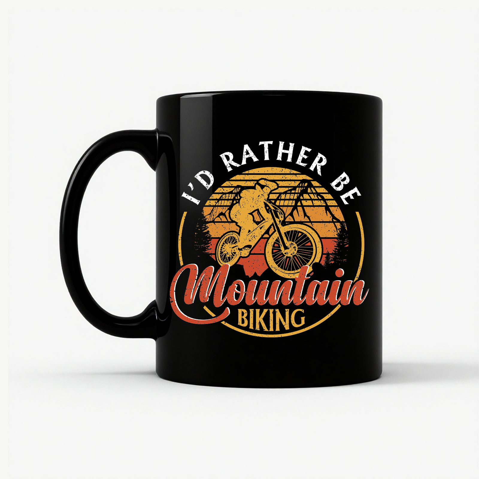Mountain Biking Retro Vintage MTB Mug in Black