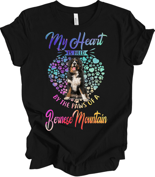 Bernese Mountain Dog Heart T-Shirt in Black