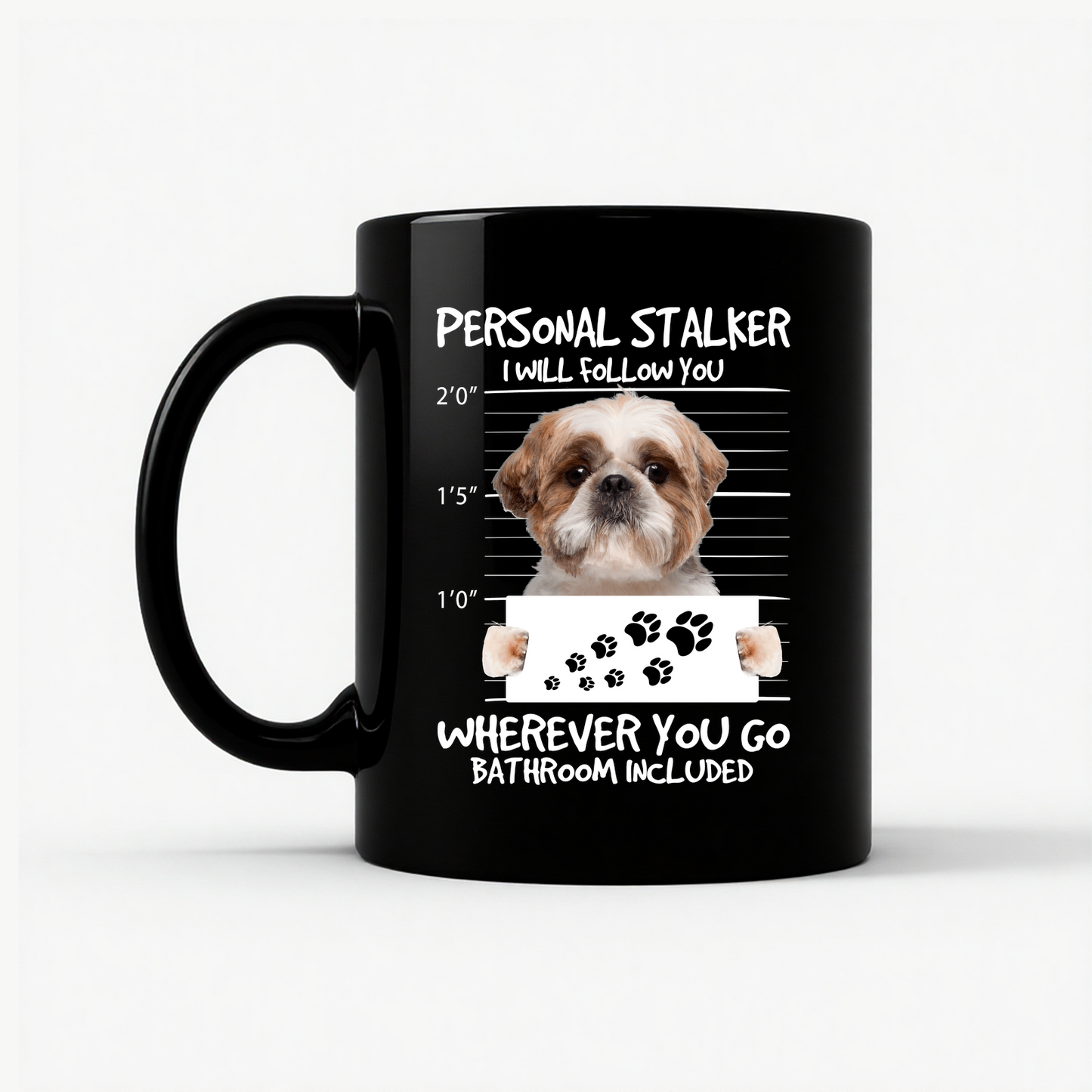 Shih Tzu Personal Stalker Mug in Black