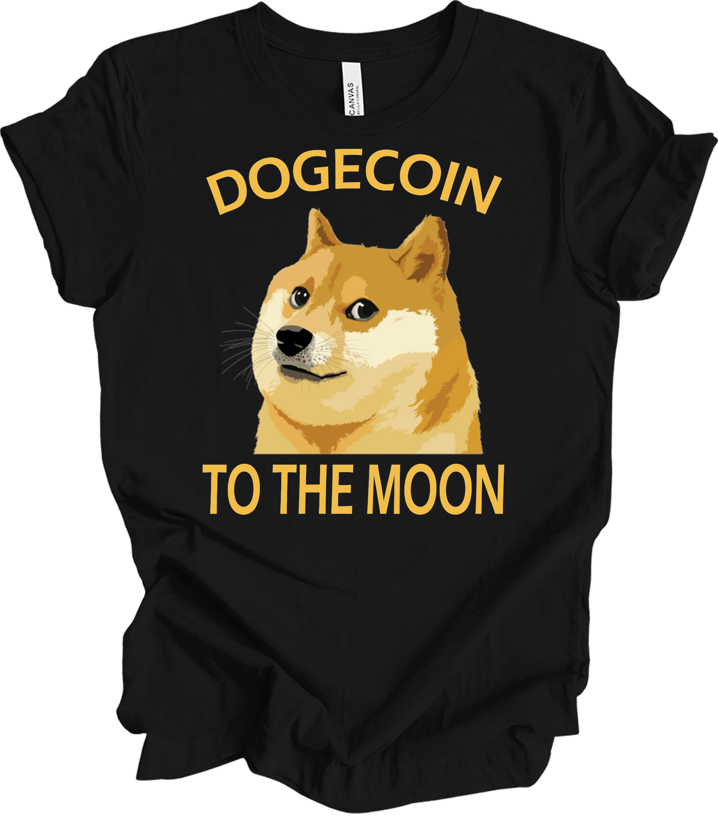 Dogecoin To The Moon T-Shirt in Black