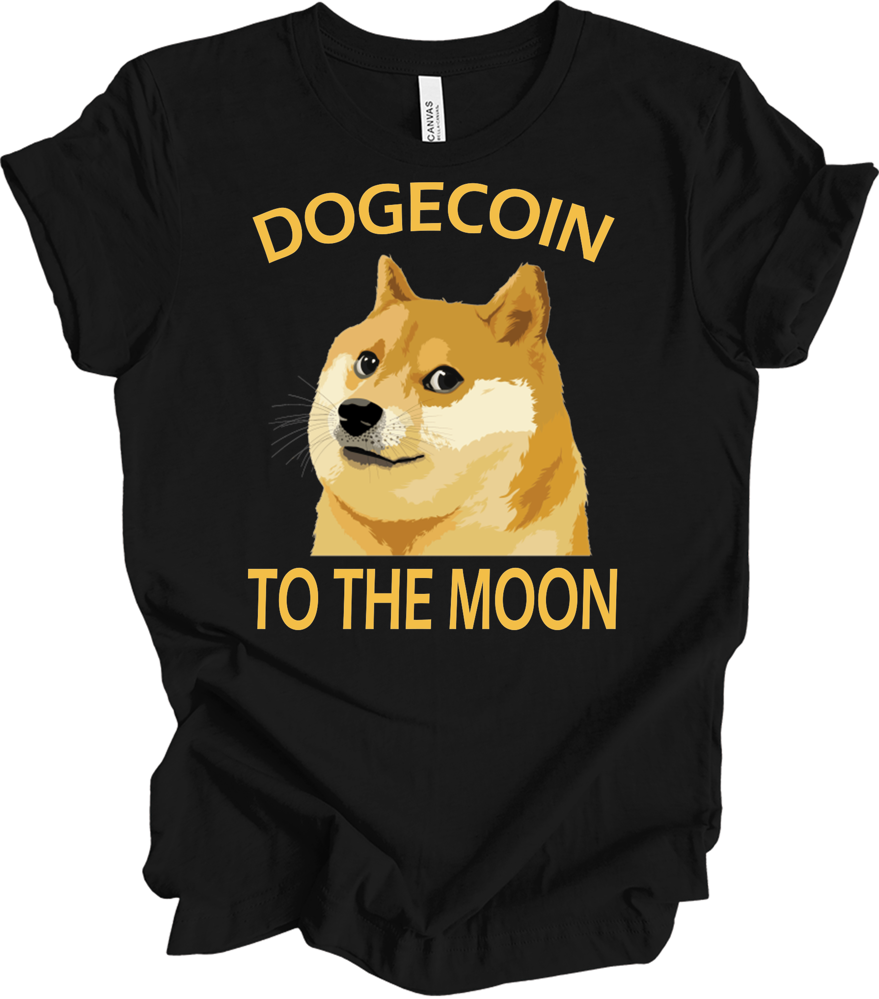 Dogecoin To The Moon T-Shirt in Black