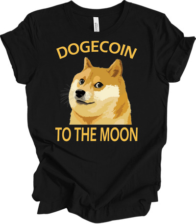 Dogecoin To The Moon T-Shirt in Black